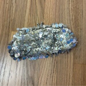 Max Mayer Silver Sequins Evening Clutch